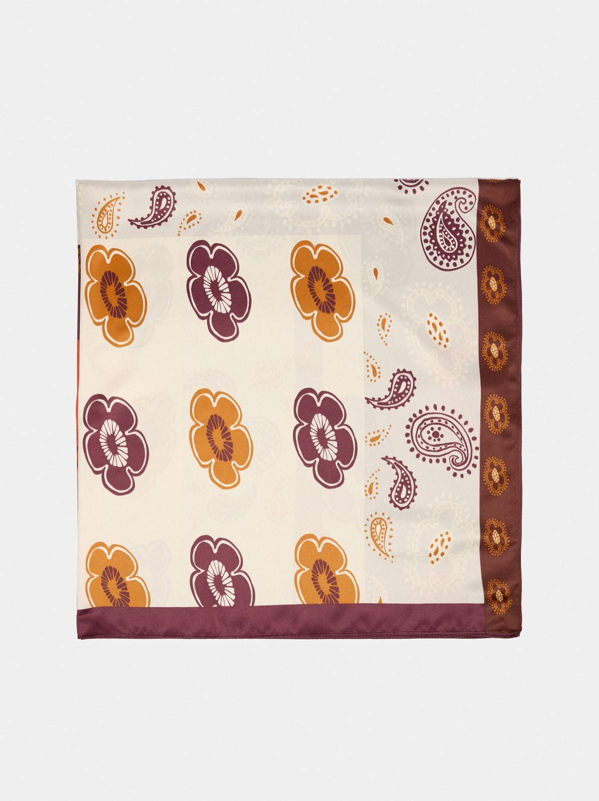 Printed Satin Square Scarf