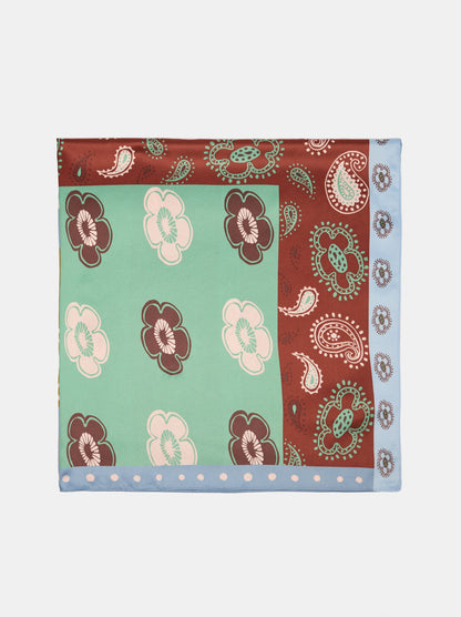 Printed Satin Square Scarf