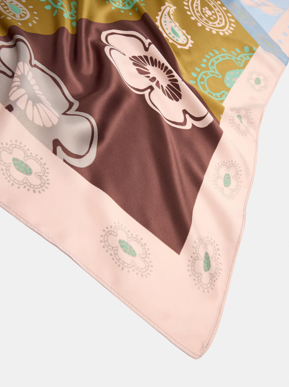 Printed Satin Square Scarf