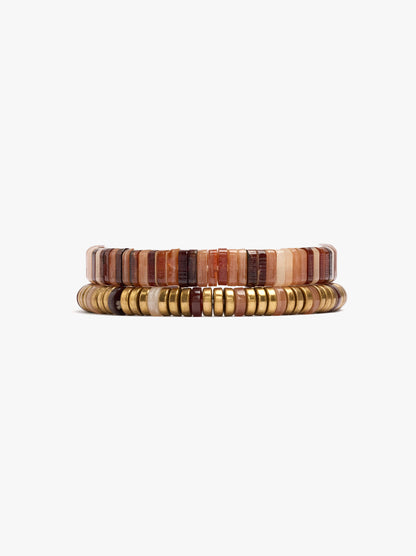 Set Of Elasticated Stone-Effect Bracelets