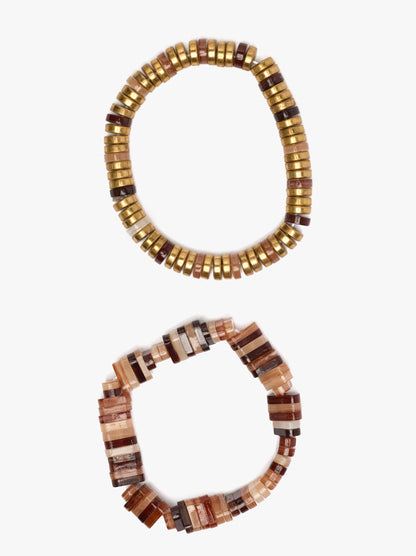 Set Of Elasticated Stone-Effect Bracelets