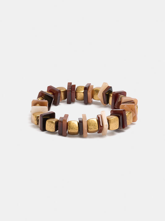 Elasticated Stone-Effect Bead Bracelet
