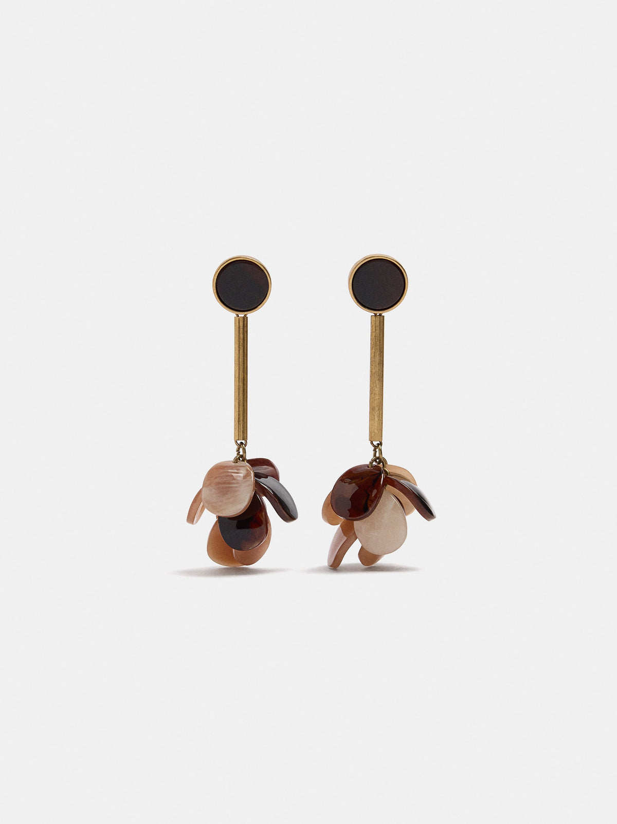 Long Petal Pendant Earrings
