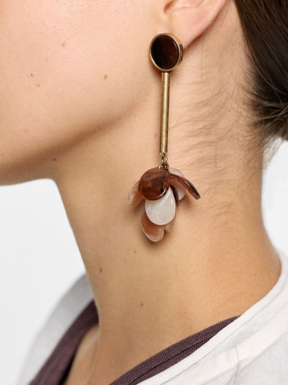 Long Petal Pendant Earrings