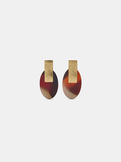 Oval Stone-Effect Earrings