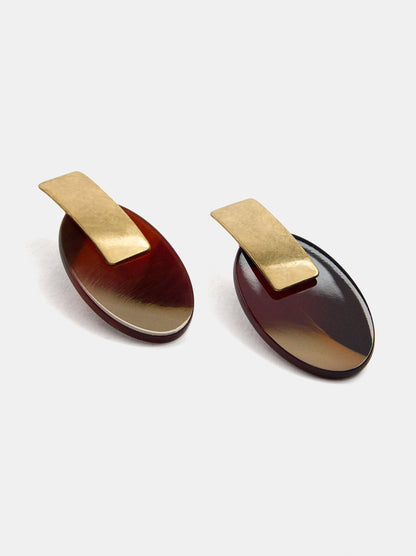 Oval Stone-Effect Earrings