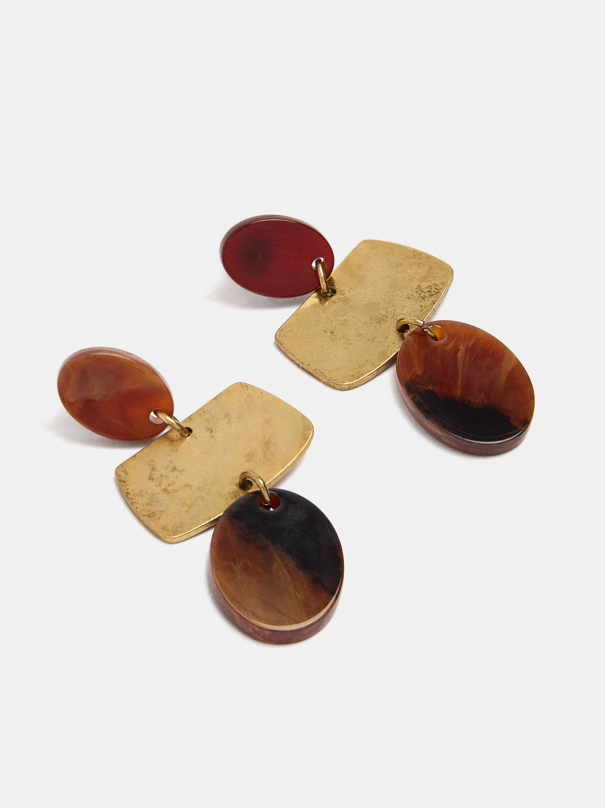Geometric Stone-Effect Earrings