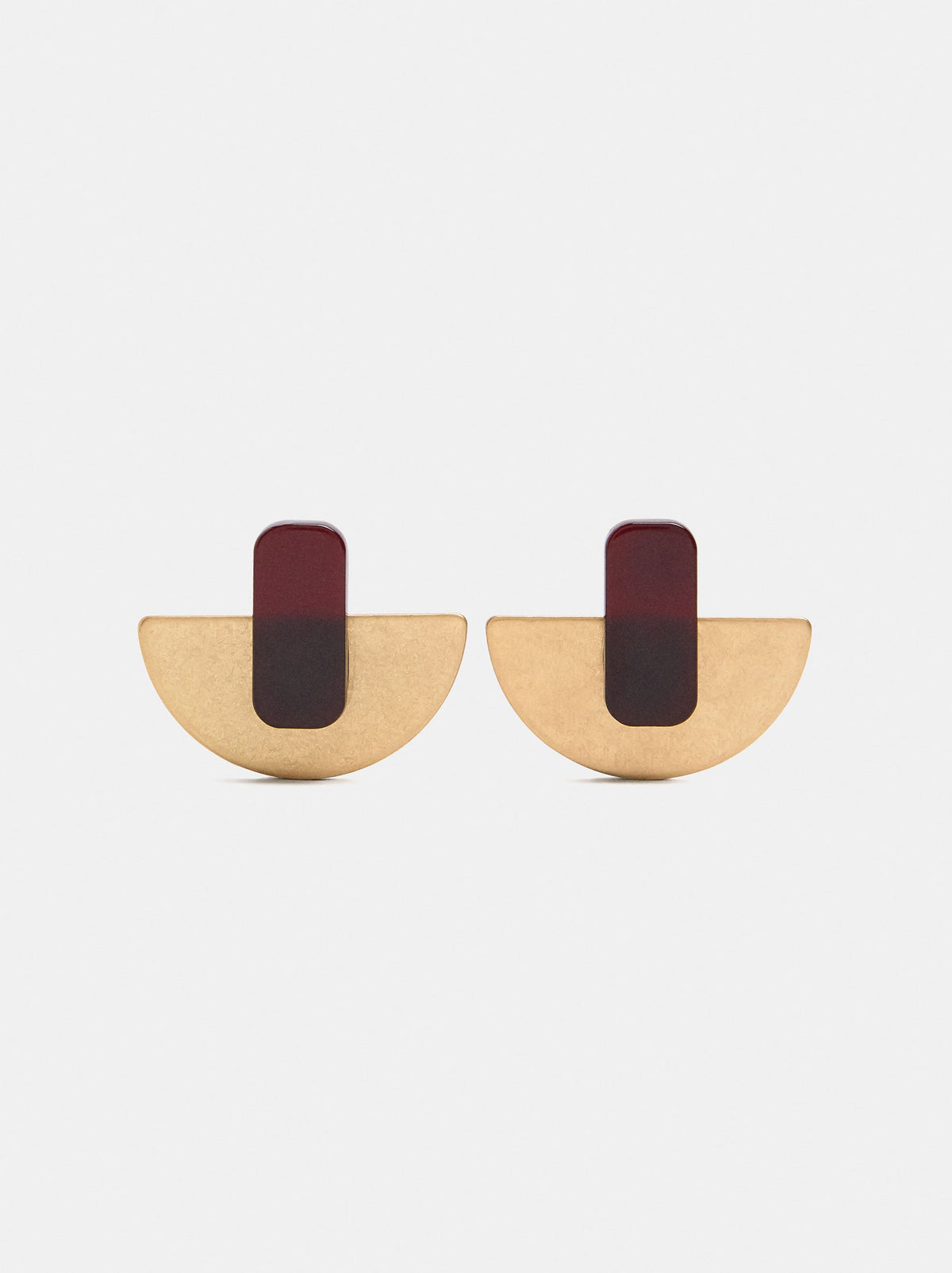 Semi-Circular Earrings With Rectangles