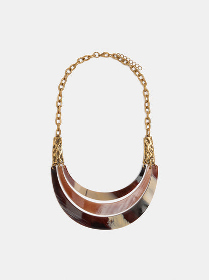 Short Necklace With Stone-Effect Arcs