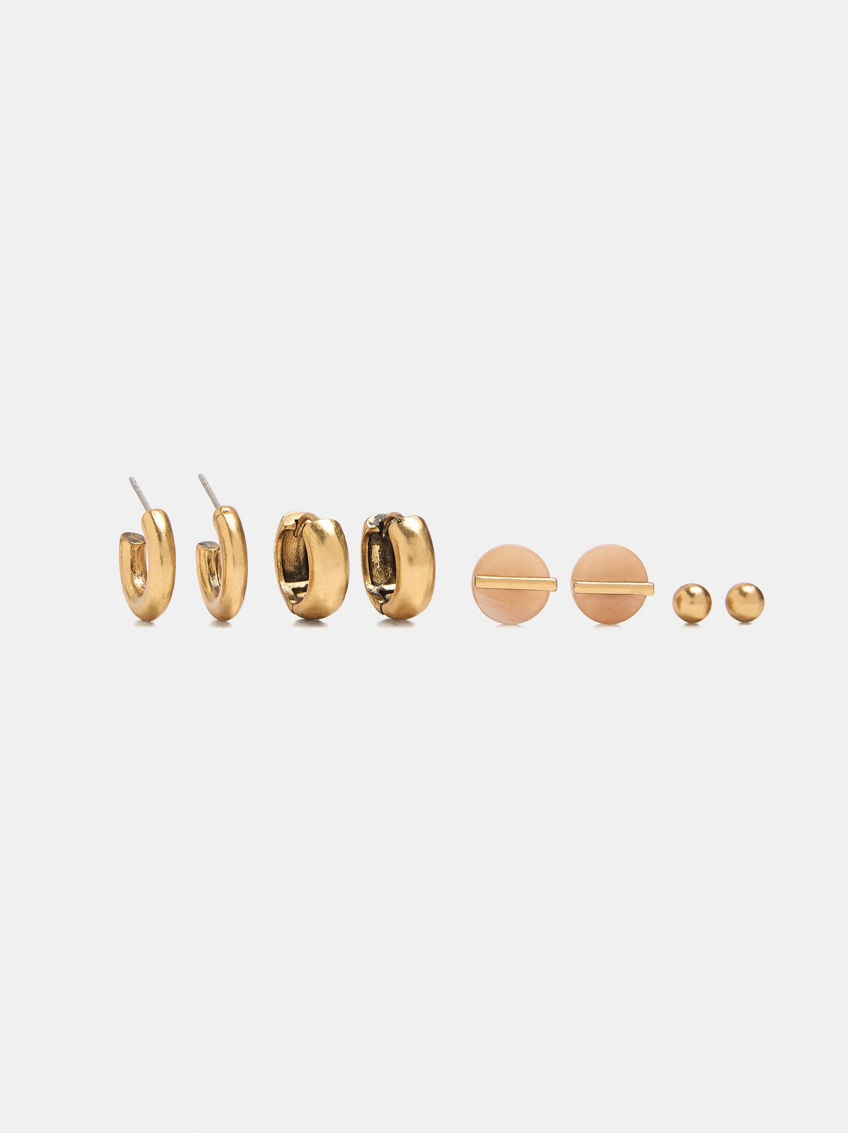 Set Of Short Earrings And Hoop Earrings
