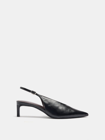 Leather High-Heeled Shoes