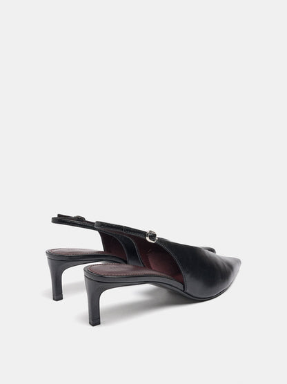 Leather High-Heeled Shoes