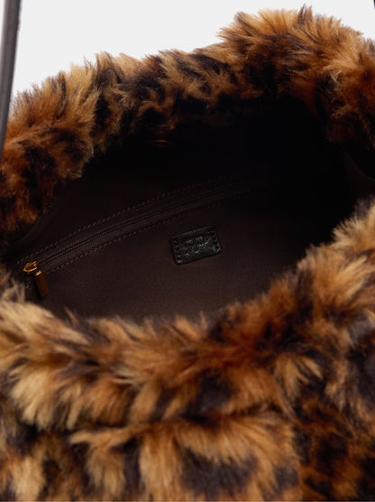 Animal Print Faux Fur Shoulder Bag