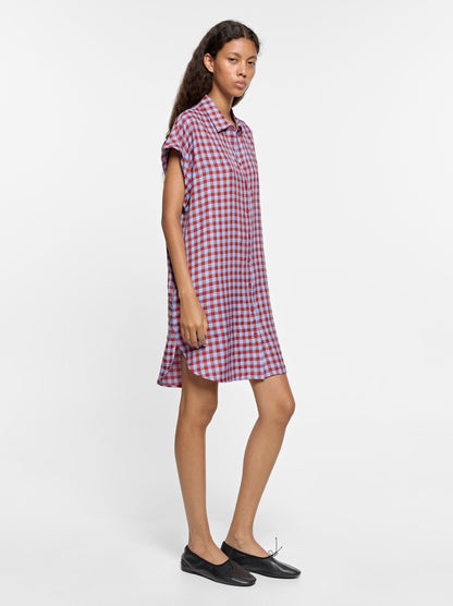 100% Lyocell Shirt Dress With Squares
