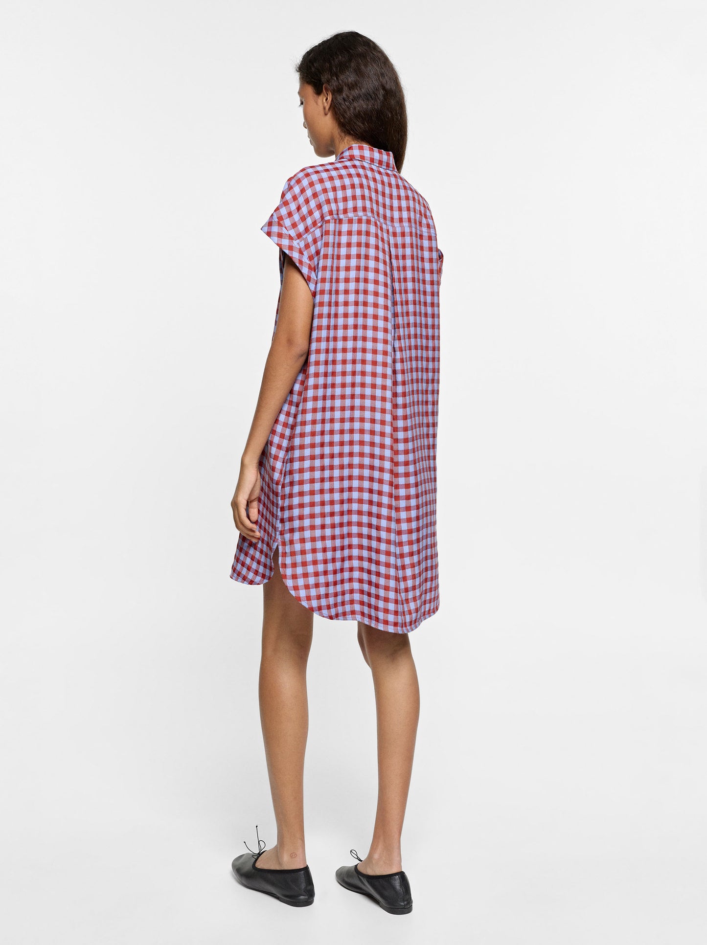 100% Lyocell Shirt Dress With Squares