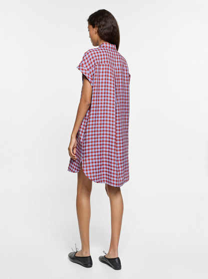 100% Lyocell Shirt Dress With Squares