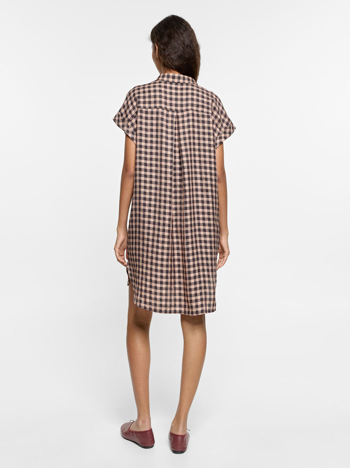100% Lyocell Shirt Dress With Squares