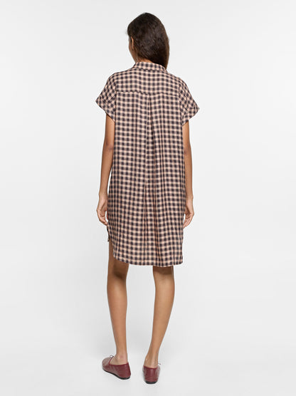 100% Lyocell Shirt Dress With Squares