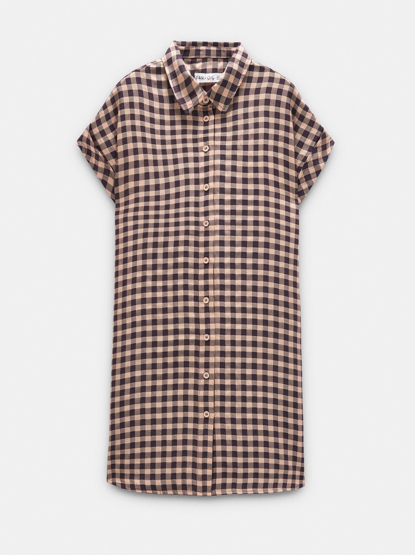 100% Lyocell Shirt Dress With Squares
