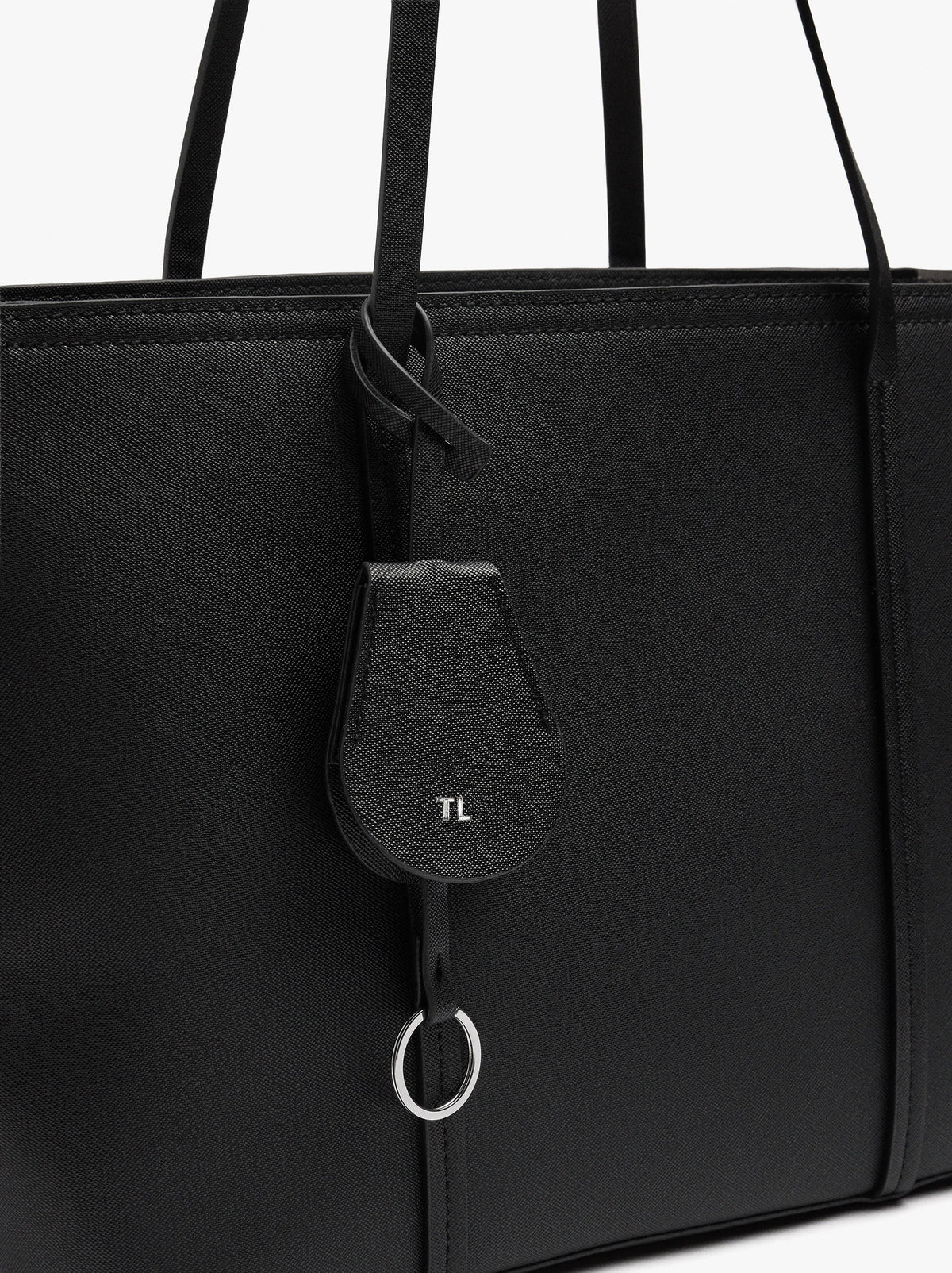 Textured Shopper Bag With Charm