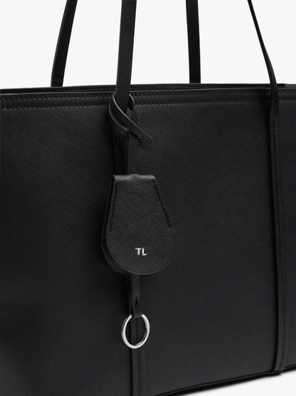 Textured Shopper Bag With Charm