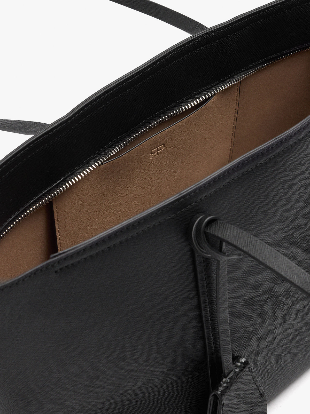 Textured Shopper Bag With Charm