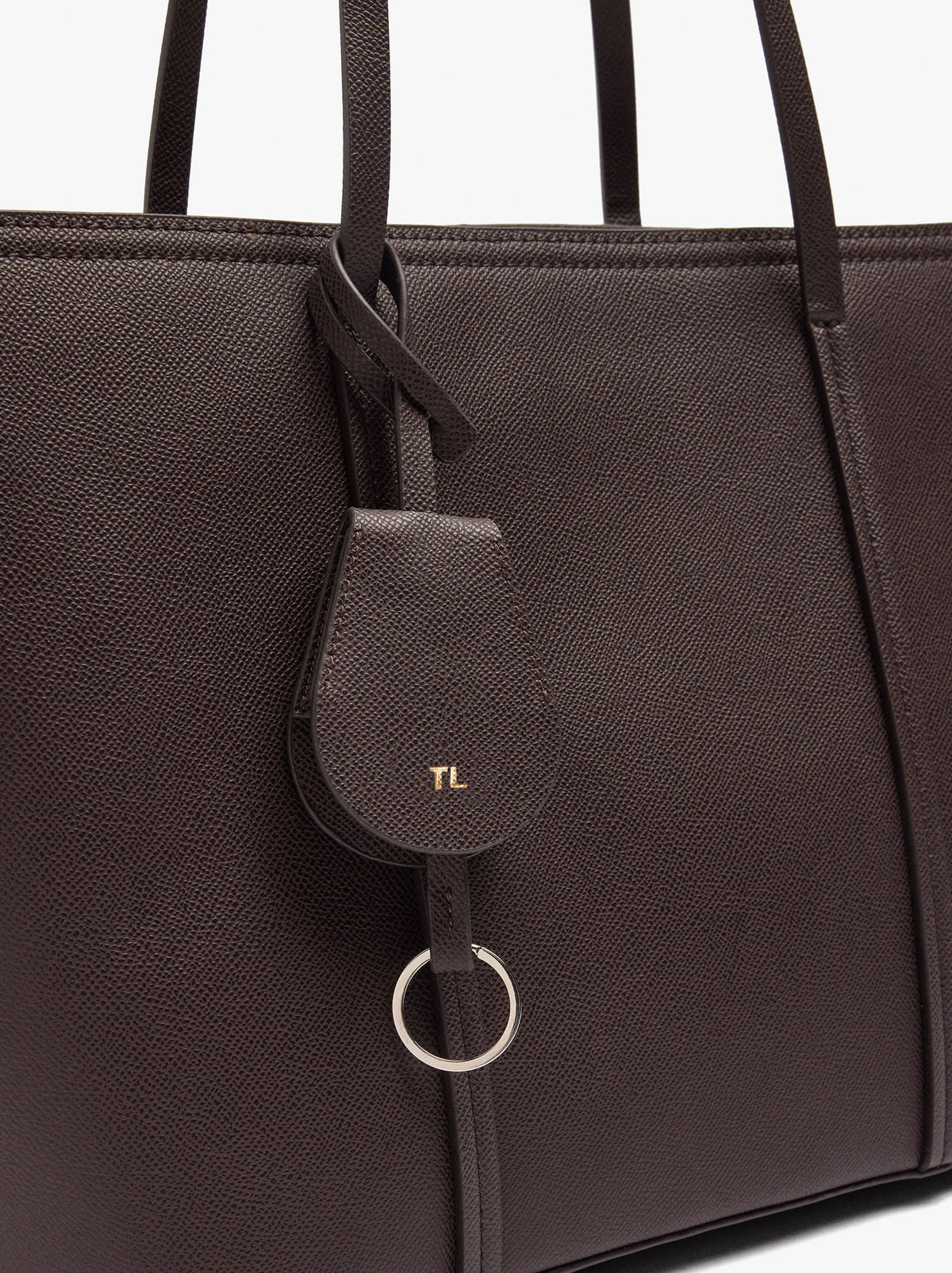 Textured Shopper Bag With Charm