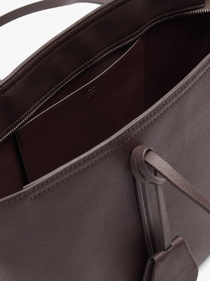 Textured Shopper Bag With Charm