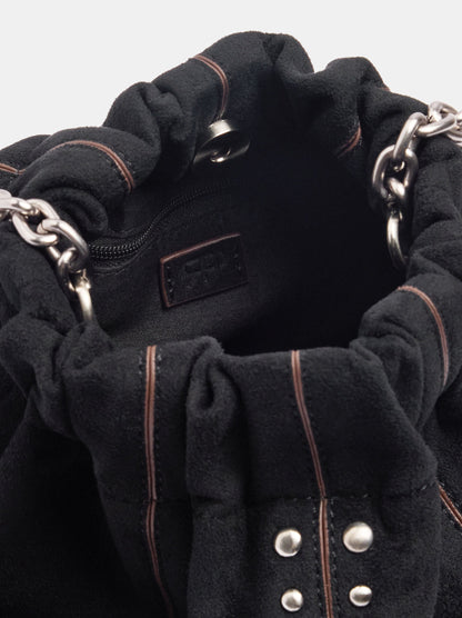Leather-Effect Bucket Bag With Studs