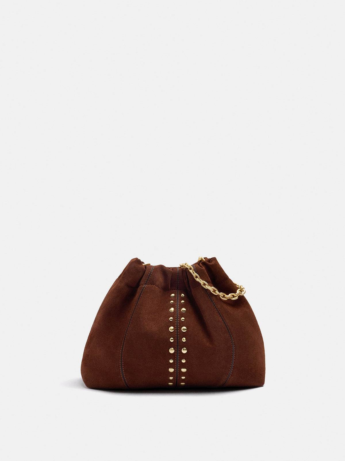 Leather-Effect Bucket Bag With Studs