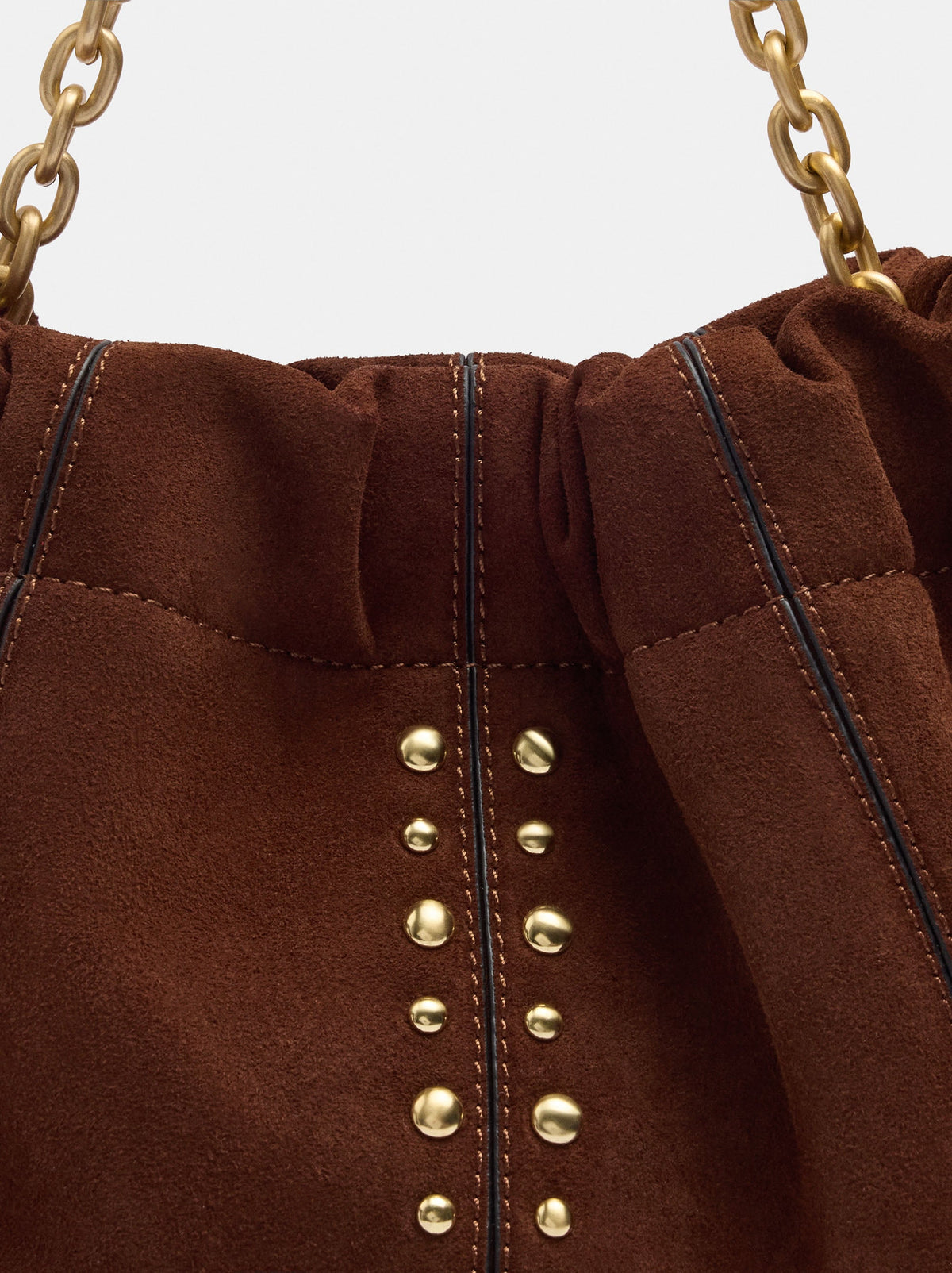 Leather-Effect Bucket Bag With Studs