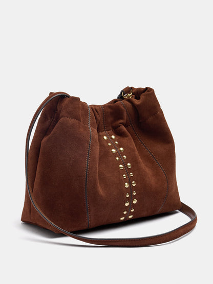 Leather-Effect Bucket Bag With Studs