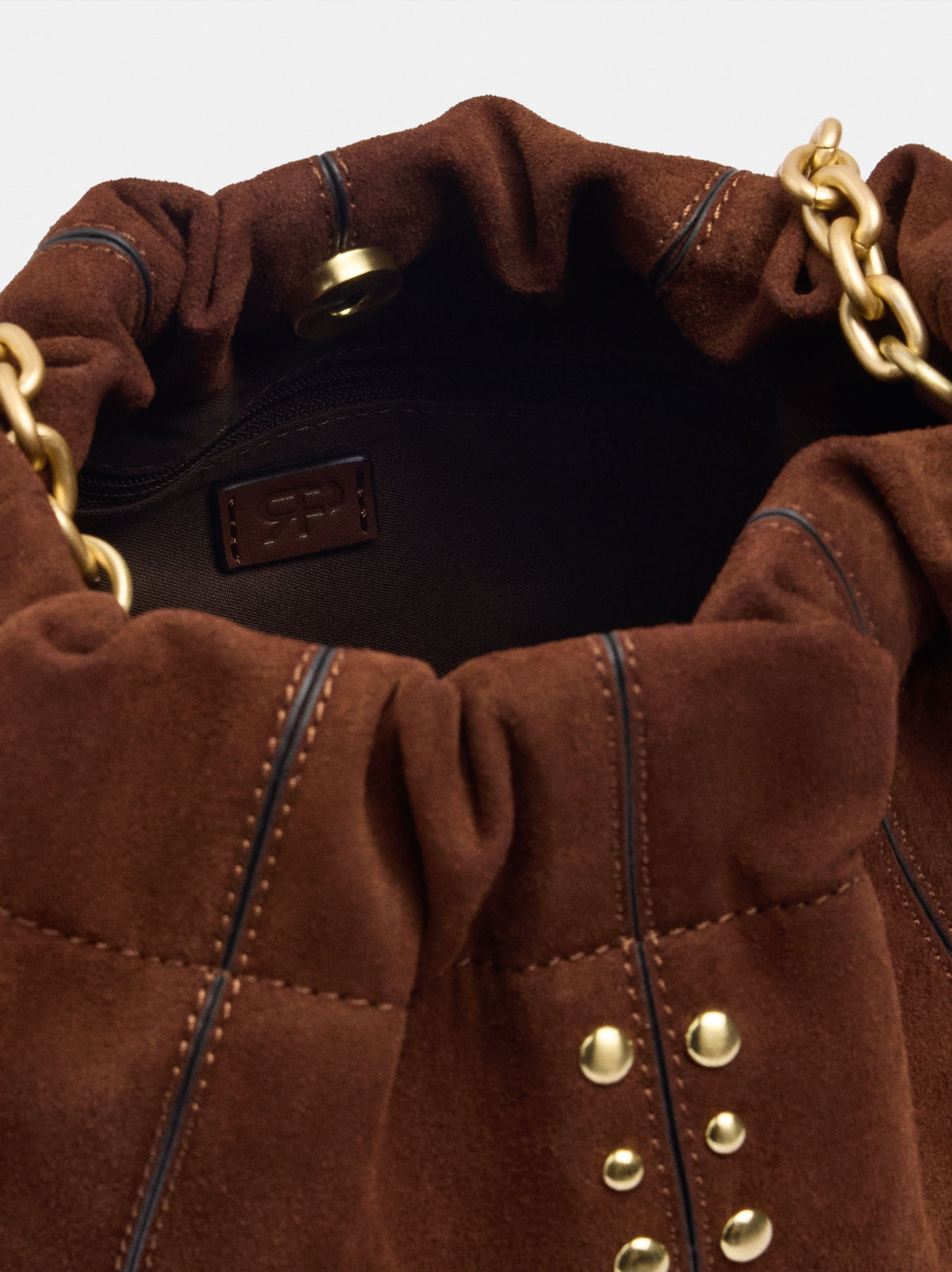 Leather-Effect Bucket Bag With Studs