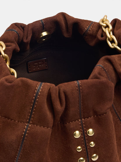 Leather-Effect Bucket Bag With Studs