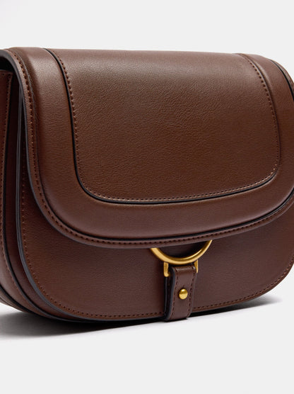 Oval Crossbody Bag With Flap