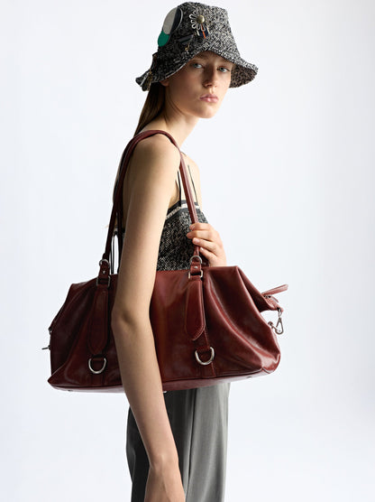 M Leather Shopper Bag With Rings