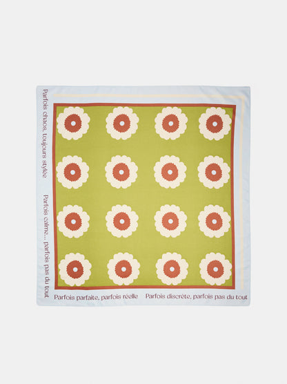 Square Scarf With Floral Print