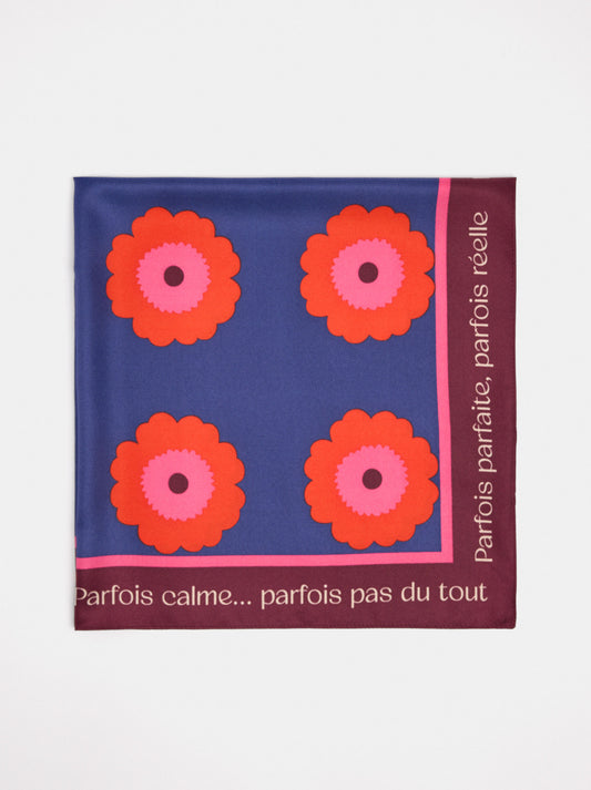 Square Scarf With Floral Print