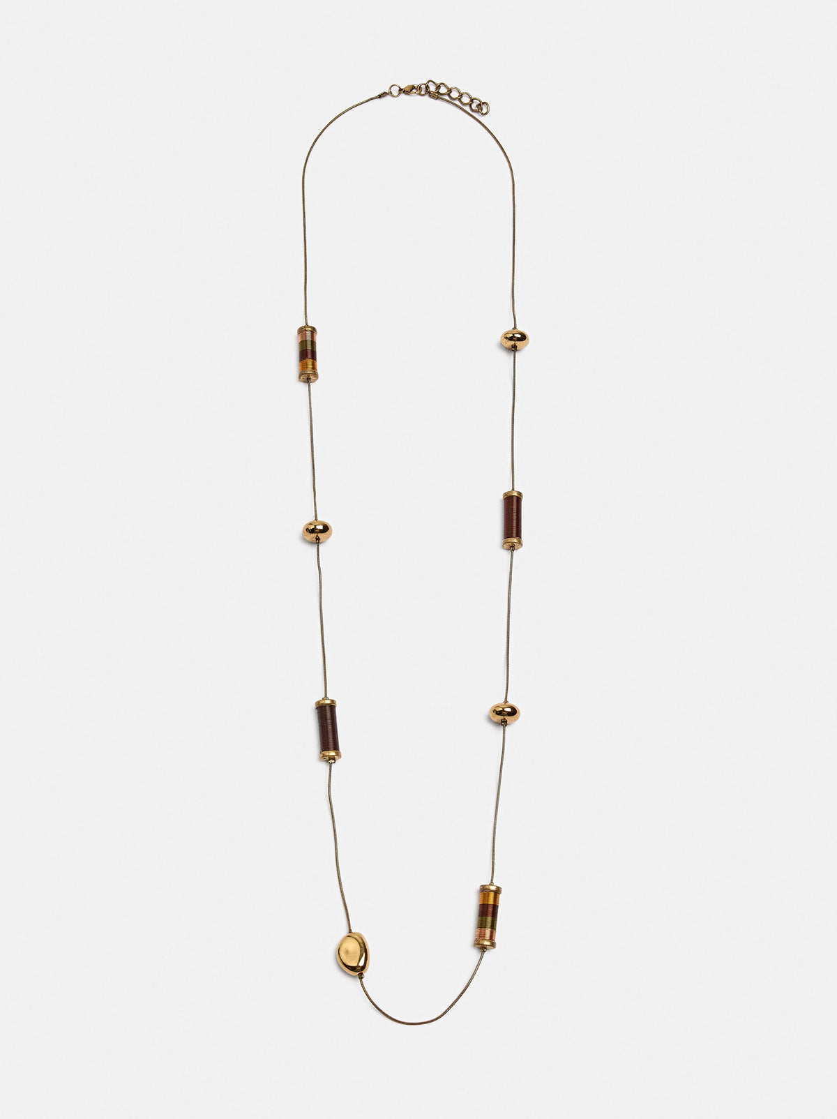 Long Necklace With Bars And Beads