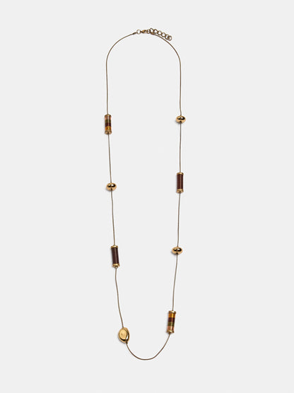 Long Necklace With Bars And Beads