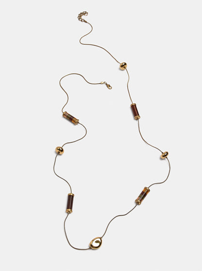 Long Necklace With Bars And Beads