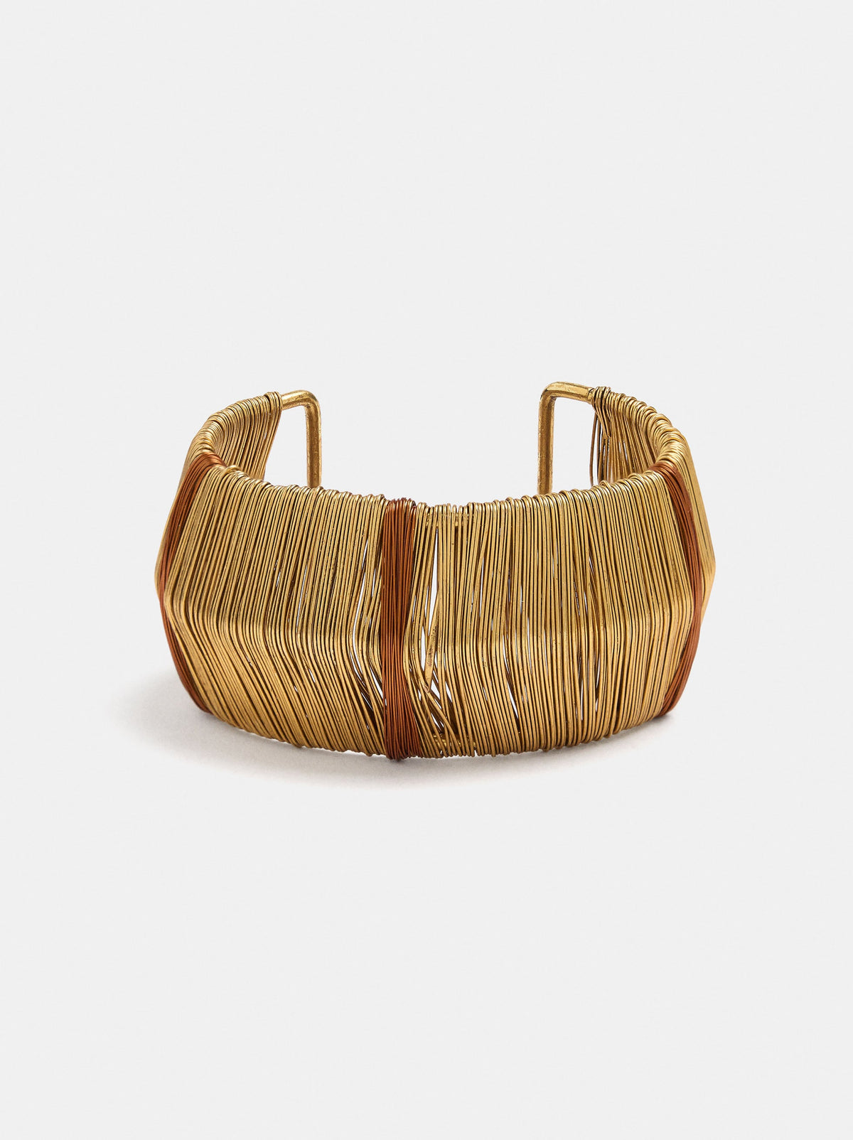 Wide Bracelet Made From Metal Threads