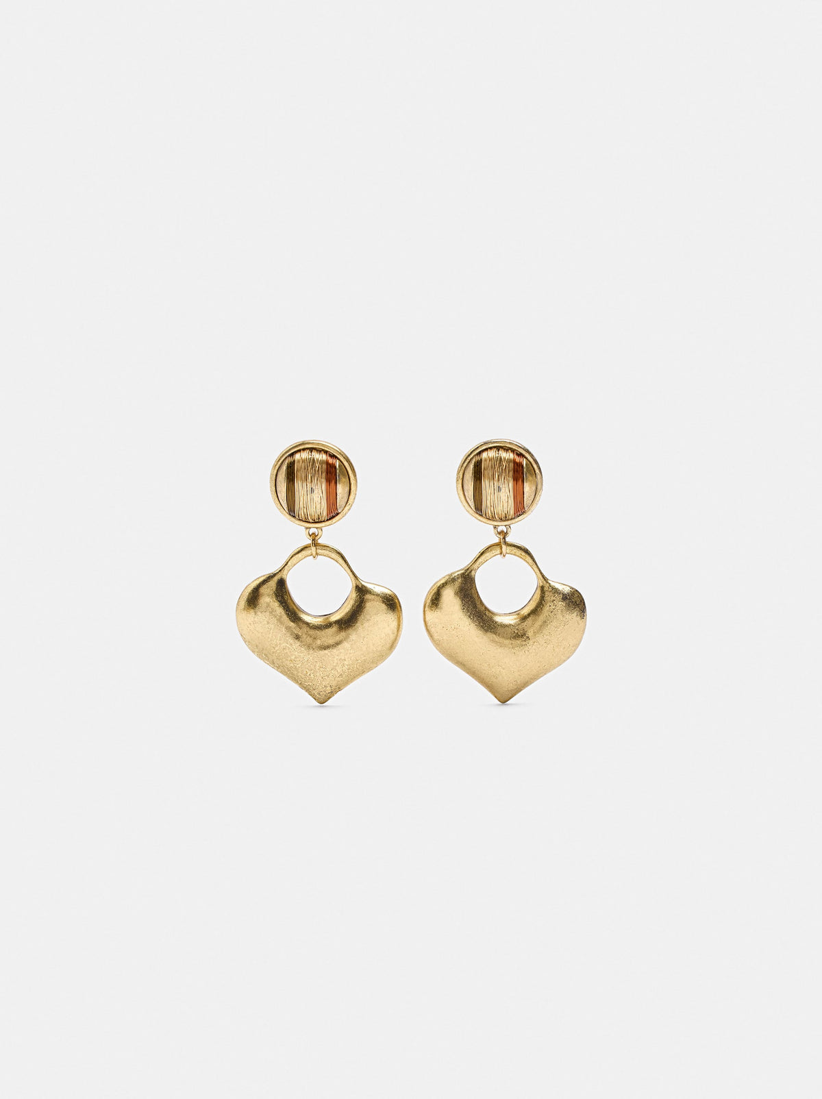 Threader Earrings With Heart Pendant