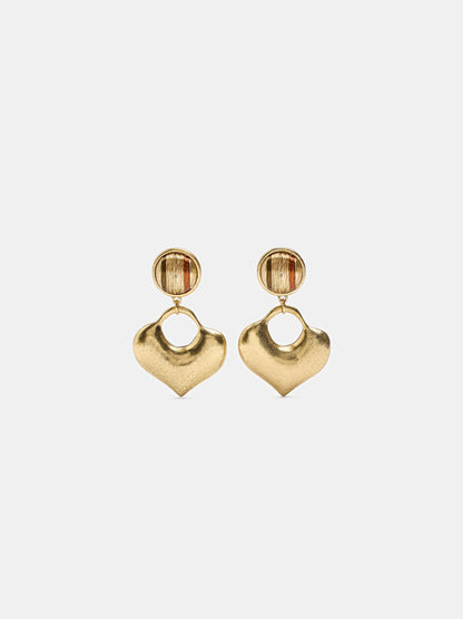 Threader Earrings With Heart Pendant