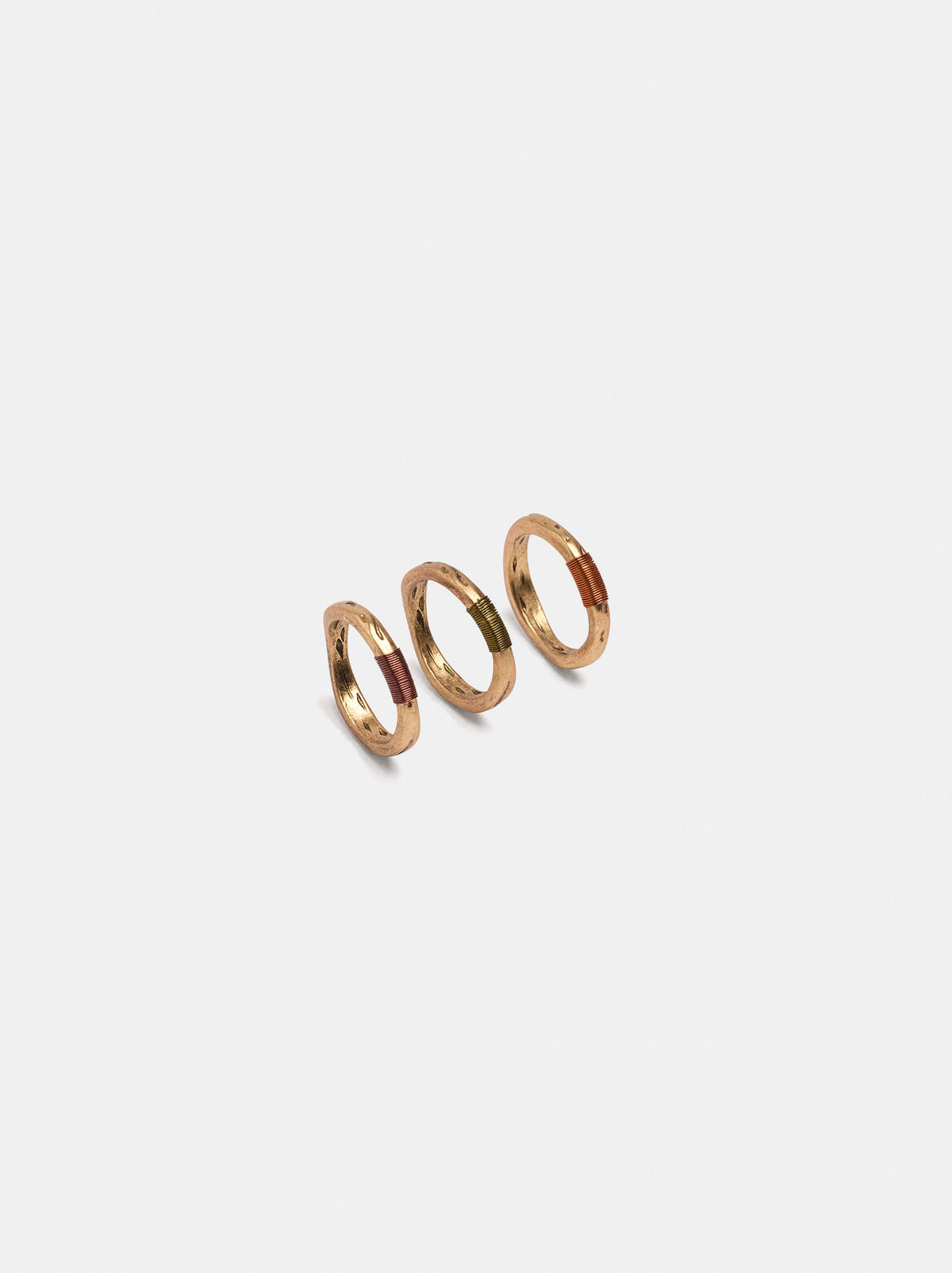 Set Of Rings With Multicolor Details