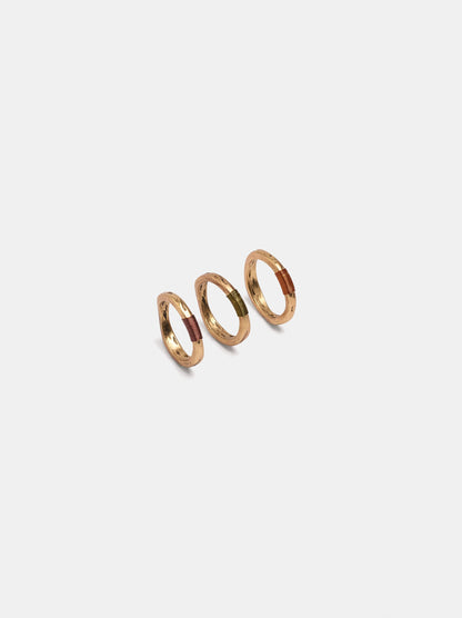 Set Of Rings With Multicolor Details