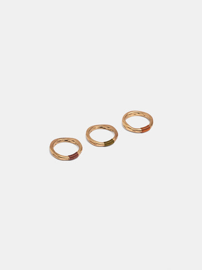 Set Of Rings With Multicolor Details