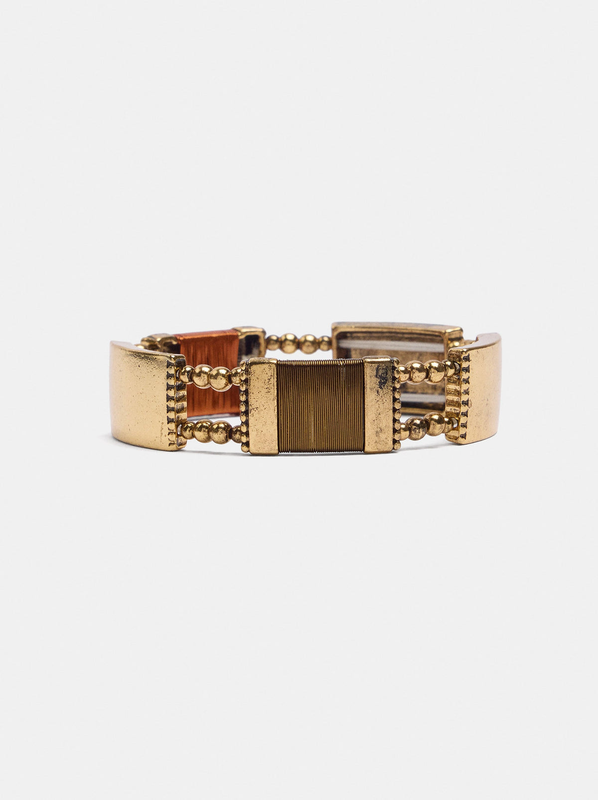 Elastic Bracelet With Rectangular Plates