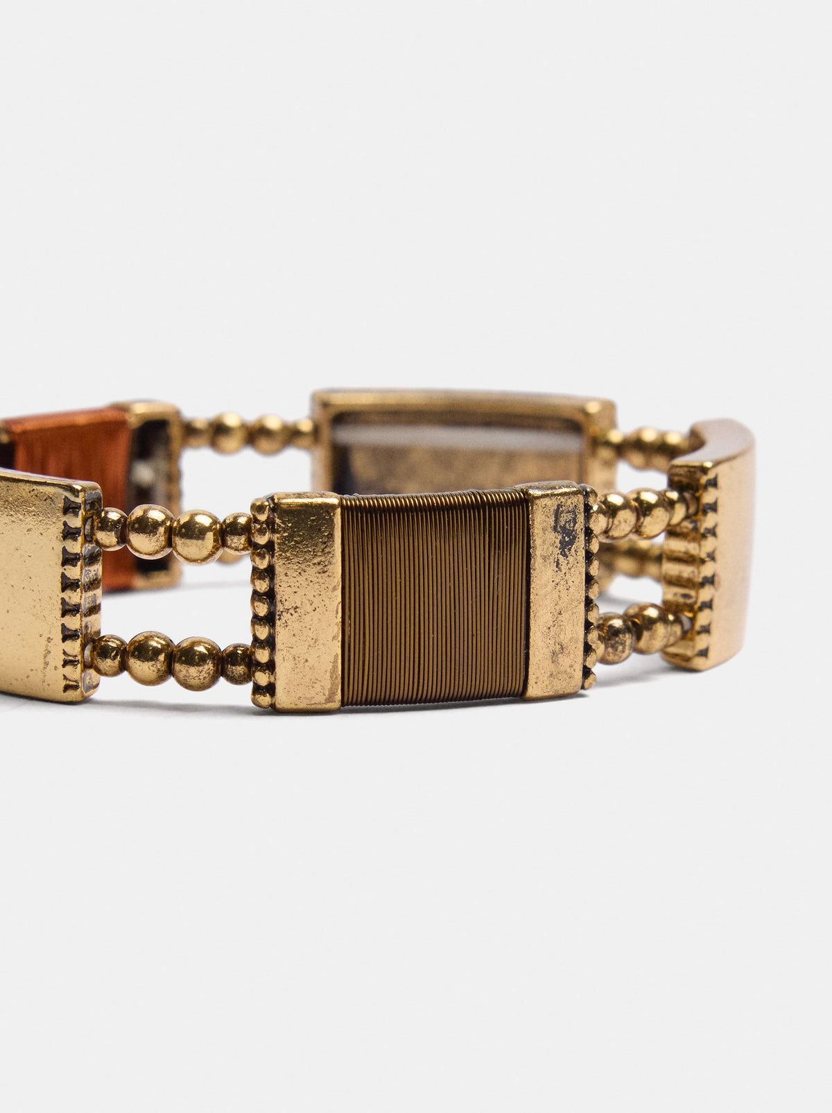 Elastic Bracelet With Rectangular Plates