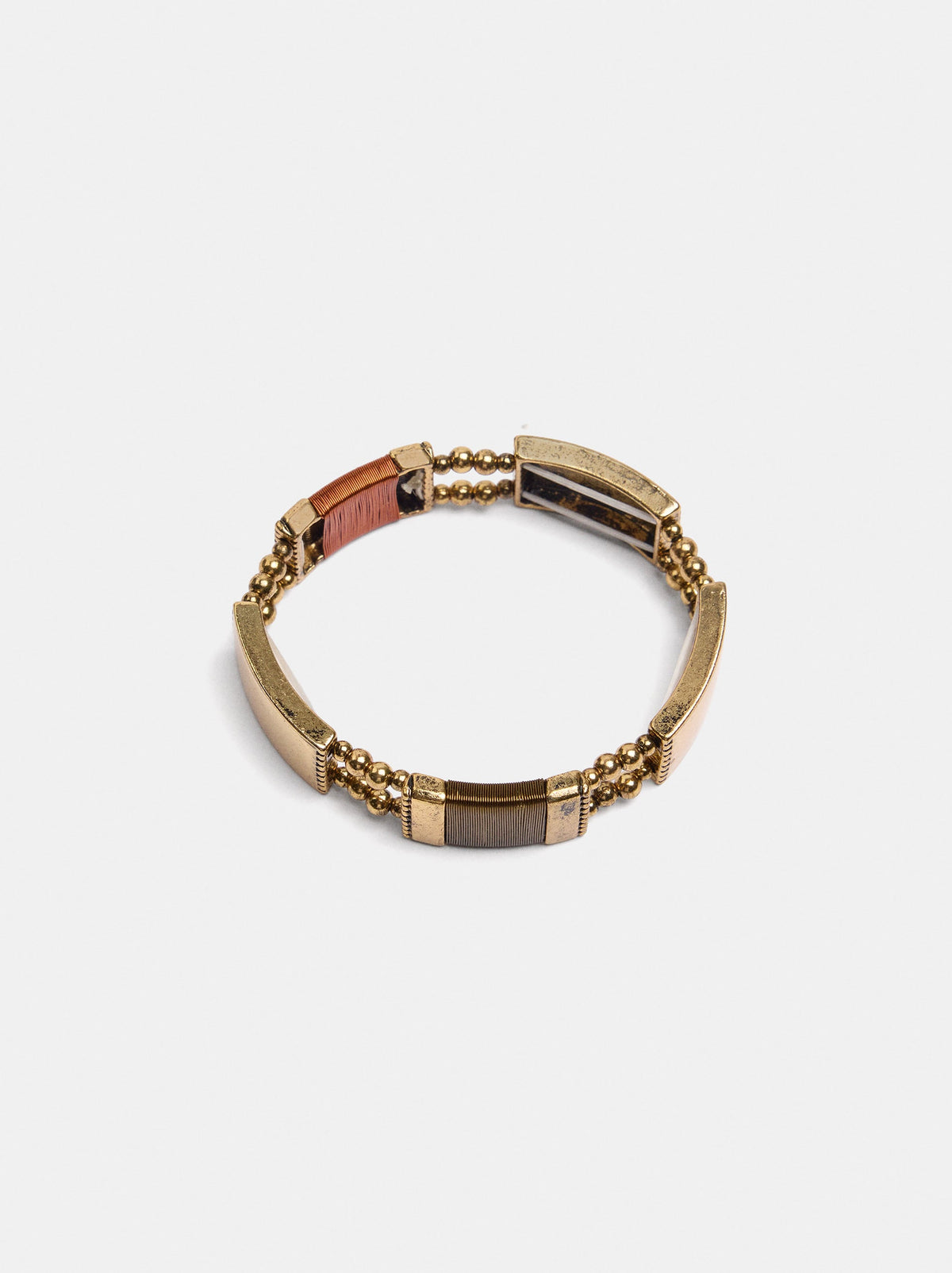 Elastic Bracelet With Rectangular Plates